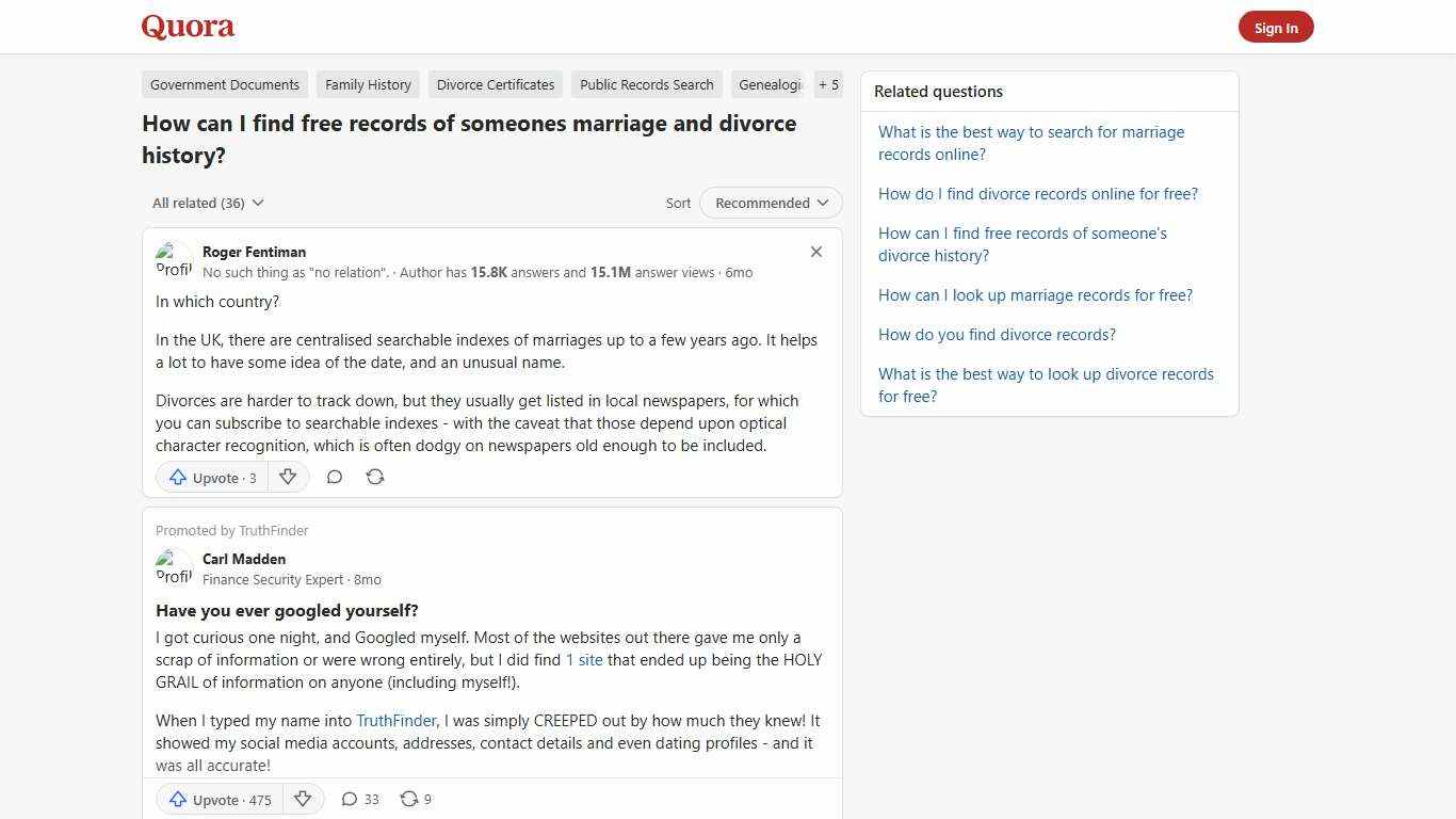 How to find free records of someones marriage and divorce history - Quora